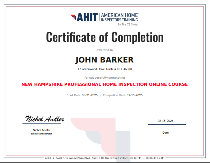 AHIT credential badge