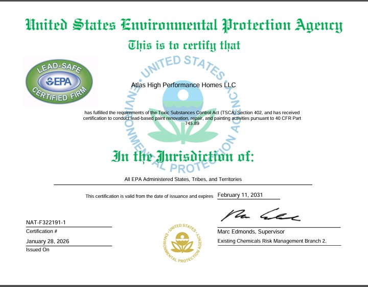 EPA Certified Lead Renovator badge