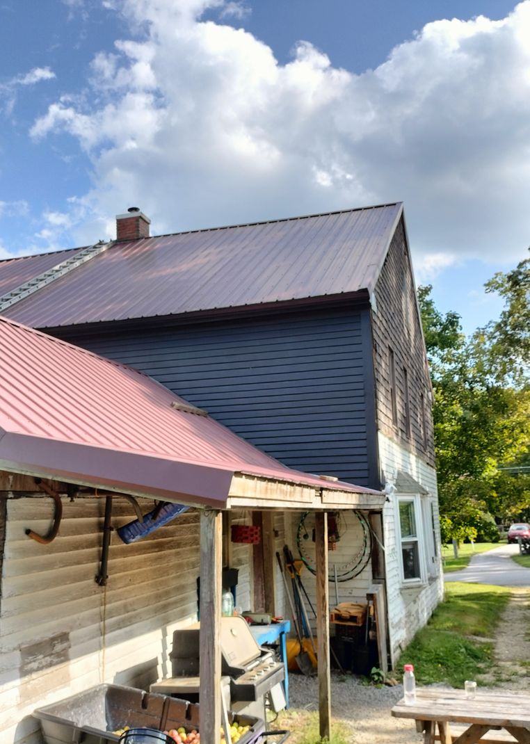 Close-up of finished siding and trim after remodeling